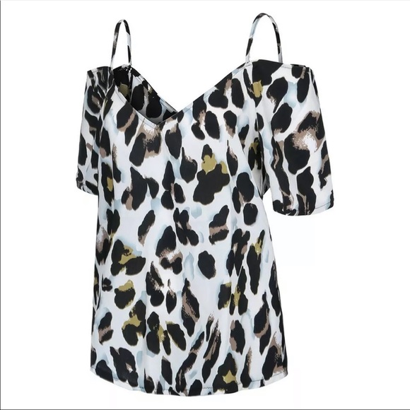 Off Shoulder, Leopard Print Blouse - Picture 10 of 12
